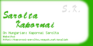 sarolta kapornai business card